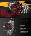 kvalitní hodinky Curren z nerezové oceli - červené