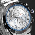 kvalitní hodinky Curren z nerezové oceli - modré