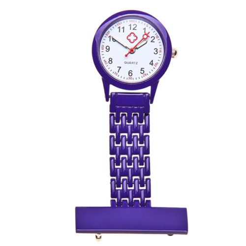 Přívěskové hodinky pro zdravotní sestry kovové - Přívěskové hodinky pro zdravotní sestry kovové FIALOVÉ