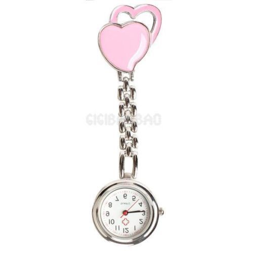 Přívěskové hodinky pro zdravotní sestry dvojSRDCE - růžové