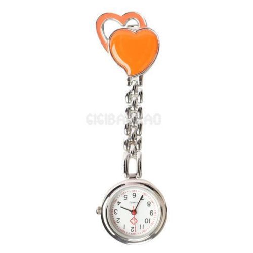 Přívěskové hodinky pro zdravotní sestry dvojSRDCE - orange