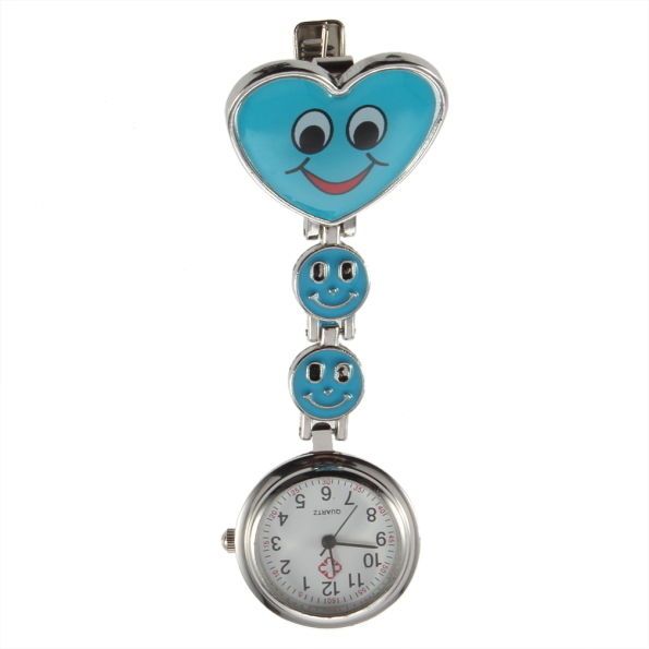 Přívěskové hodinky pro zdravotní sestry SRDCE smile - Přívěskové hodinky pro zdravotní sestry SMILE modré