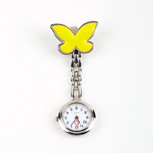 Přivěskové hodinky pro zdravotní sestry MOTÝL - Přivěskové hodinky pro zdravotní sestry MOTÝL žluté