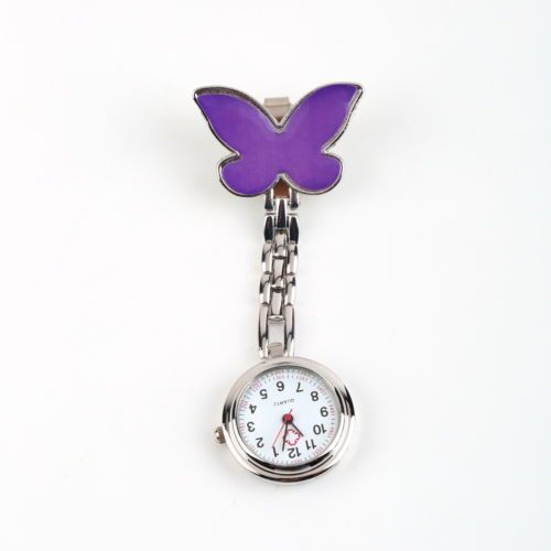 Přivěskové hodinky pro zdravotní sestry MOTÝL - Přivěskové hodinky pro zdravotní sestry MOTÝL fialové