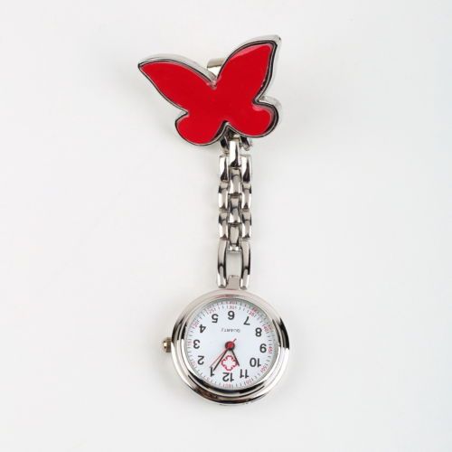 Přivěskové hodinky pro zdravotní sestry MOTÝL - Přivěskové hodinky pro zdravotní sestry MOTÝL červené