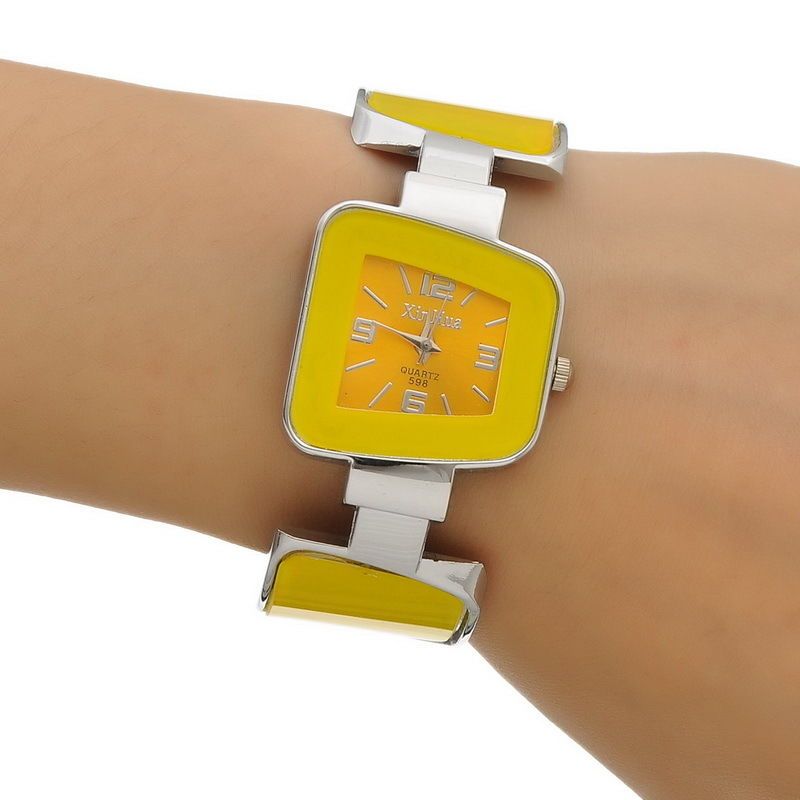 dámské elegantní hodinky trap - žluté