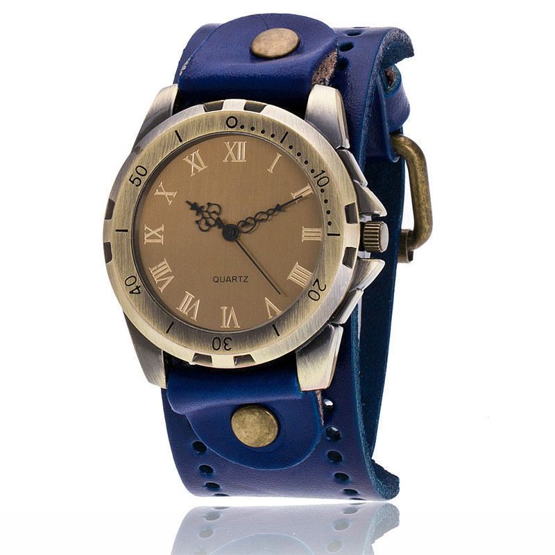 Dámské vintage retro hodinky, různé barvy - modré