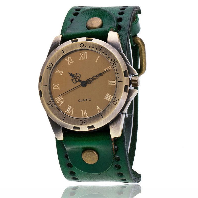 Dámské vintage retro hodinky, různé barvy - zelená