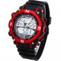 OHSEN Pánské hodinky Digital Analog LCD Alarm - červená