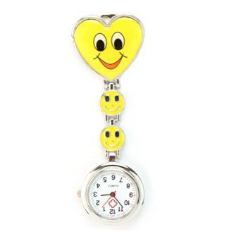 Přívěskové hodinky pro zdravotní sestry SRDCE smile - Přívěskové hodinky pro zdravotní sestry SMILE žluté