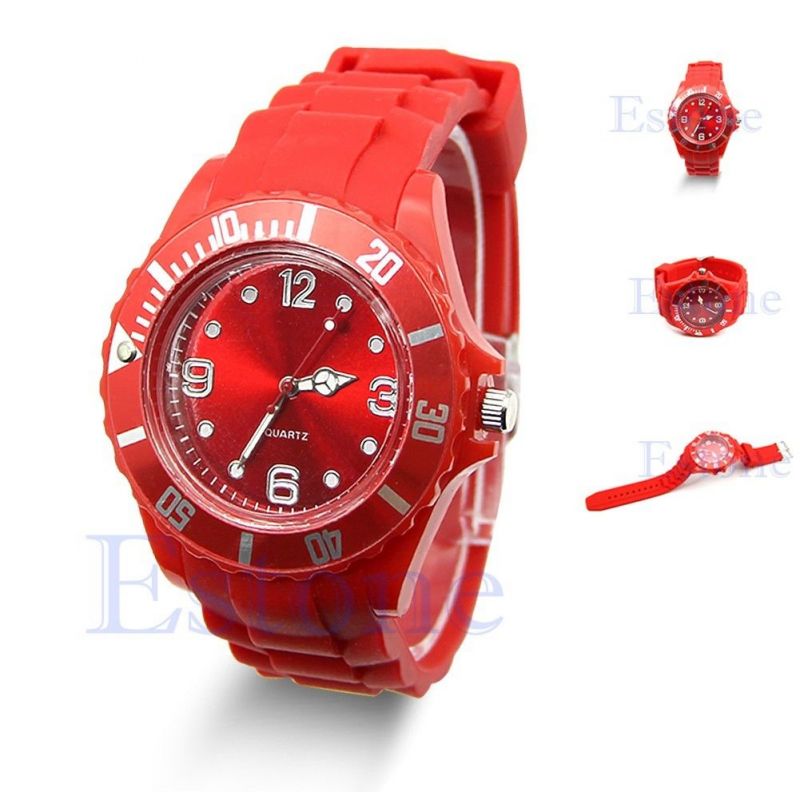 silikové hodinky Geneva - červené