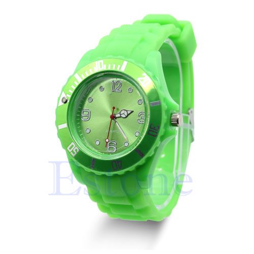 silikové hodinky Geneva - zelené