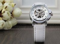 Winner dámské mechanické skeleton hodinky bílé